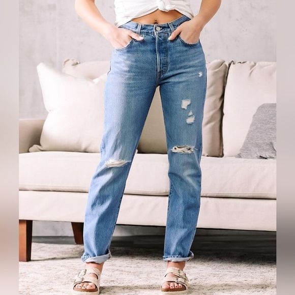 LEVIS 501® High Rise Straight Jean Size 27 - Picture 1 of 15